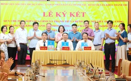 UBND xã Thanh Trì ký kết phối hợp với các bệnh viện nâng cao chất lượng chăm sóc sức khỏe Nhân dân