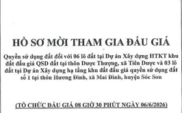 XÃ SÓC SƠN: CÔNG KHAI HỒ SƠ MỜI THAM GIA ĐẤU GIÁ
