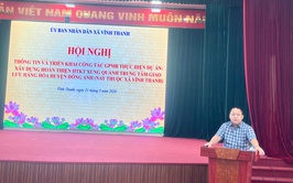 ỦY BAN NHÂN DÂN XÃ VĨNH THANH TỔ CHỨC HỘI NGHỊ THÔNG TIN VÀ TRIỂN KHAI CÔNG TÁC GPMB THỰC HIỆN DỰ ÁN XÂY DỰNG HOÀN THIỆN HTKT XUNG QUANH TRUNG TÂM GIAO LƯU HÀNG HÓA HUYỆN ĐÔNG ANH( NAY THUỘC XÃ VĨNH THANH)