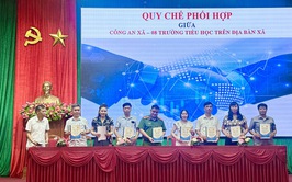Xã Hồng Sơn ký kết Quy chế phối hợp bảo đảm an ninh trường học