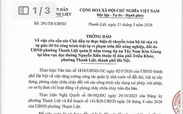 Thông báo yêu cầu các Chủ đầu tư thực hiện di chuyển toàn bộ tài sản và tự giác dỡ bỏ công trình trật tự vi phạm trên đất nông nghiệp