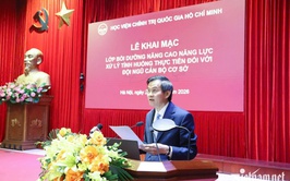 Đội ngũ cán bộ xã Hòa Phú tham gia Lớp bồi dưỡng nâng cao năng lực, xử lý tình huống thực tiễn