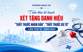 Phường Ngọc Hà triển khai kế hoạch xét tặng danh hiệu “thầy thuốc nhân dân”, “thầy thuốc ưu tú” lần thứ 15 - năm 2027