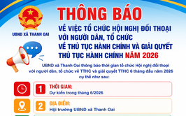 Thông báo về việc tổ chức Hội nghị đối thoại với người dân, tổ chức về thủ tục hành chính và giải quyết thủ tục hành chính năm 2026