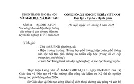 Công khai số điện thoại đường dây nóng và cán bộ trực kiểm tra Kỳ thi tốt nghiệp THPT năm 2026
