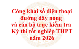 Công khai số điện thoại đường dây nóng và cán bộ trực kiểm tra Kỳ thi tốt nghiệp THPT năm 2026