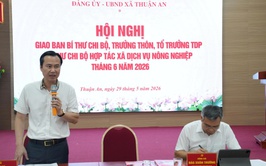 Hội nghị giao ban Bí thư chi bộ, Trưởng thôn, Tổ trưởng tổ dân phố, Bí thư chi bộ HTX dịch vụ nông nghiệp tháng 6/2026