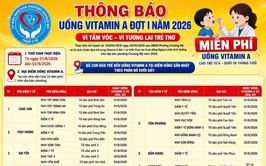 Thông báo uống Vitamin A đợt I năm 2026