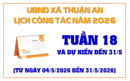Lịch công tác tuần 18 - dự kiến đến 31/5 của UBND xã