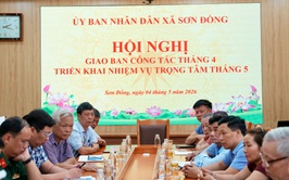 UBND xã Sơn Đồng tổ chức Hội nghị giao ban tháng 4, triển khai nhiệm vụ trọng tâm tháng 5 năm 2026