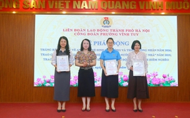 Công đoàn phường Vĩnh Tuy quan tâm chăm lo tới người lao động mắc bệnh hiểm nghèo nhân dịp Tháng Công nhân năm 2026 .