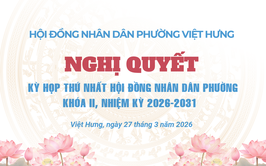 NGHỊ QUYẾT KỲ HỌP THỨ NHẤT HỘI ĐỒNG NHÂN DÂN PHƯỜNG VIỆT HƯNG KHÓA II, NHIỆM KỲ 2026 - 2031
