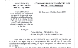XÃ SÓC SƠN: CÔNG KHAI XIN Ý KIẾN VỀ TÌNH TRẠNG ĐẤT Ở, NHÀ Ở KHÁC NGOÀI THỬA ĐẤT THU HỒI ĐỂ THỰC HIỆN GPMB DỰ ÁN MỞ RỘNG QL3 (ĐOẠN TỪ NÚT GIAO ĐƯỜNG 18 ĐẾN NGÃ BA ĐƯỜNG VÀO ĐỀN SÓC) - ĐỊA PHẬN THÔN DƯỢC HẠ