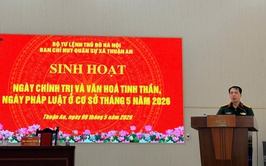 Thiết thực Ngày Chính trị văn hóa tinh thần- Ngày Pháp luật ở cơ sở của Ban Chỉ huy Quân sự xã Thuận An