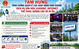 Tam Hưng tăng cường quản lý các hoạt động kinh doanh dịch vụ văn hóa, karaoke, internet, thể thao, quảng cáo ngoài trời và in ấn