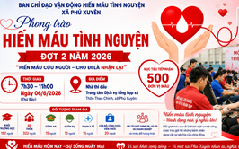 Phú Xuyên triển khai phong trào hiến máu tình nguyện đợt 2 năm 2026