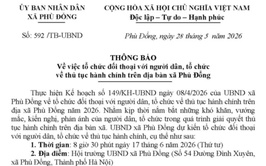 Thông báo tổ chức đối thoại với người dân, tổ chức về thủ tục hành chính trên địa bàn xã Phù Đổng