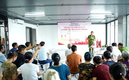Diễn tập PCCC và cứu hộ cứu nạn, vận hành máy bơm chữa cháy tại thôn Minh Hoà 1 xã Dương Hoà