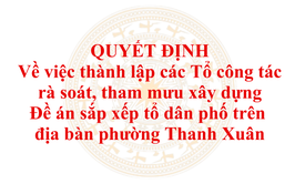 Phường Thanh Xuân thành lập 04 Tổ công tác rà soát, tham mưu xây dựng Đề án sắp xếp tổ dân phố trên địa bàn