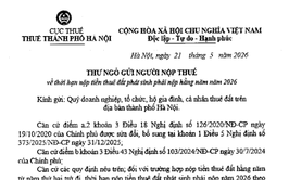 Thư ngỏ gửi người nộp thuế về thời hạn nộp tiền thuê đất phát sinh phải nộp hằng năm năm 2026