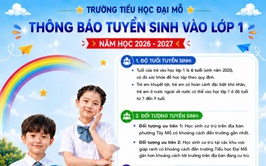 TRƯỜNG TIỂU HỌC ĐẠI MỖ THÔNG BÁO TUYỂN SINH VÀO LỚP 1 NĂM HỌC 2026 - 2027
