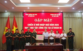 BAN THƯỜNG VỤ ĐẢNG ỦY XÃ SÓC SƠN THĂM, ĐỘNG VIÊN CHIẾN SĨ MỚI TẠI LỮ ĐOÀN 86