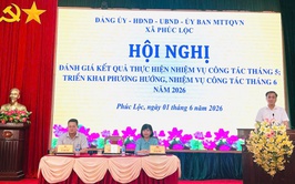 Xã Phúc Lộc tổ chức Hội nghị đánh giá kết quả thực hiện nhiệm vụ công tác tháng 5 triển khai phương hướng, nhiệm vụ công tác tháng 6 năm 2026
