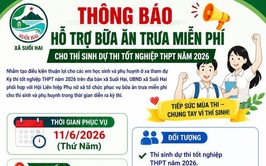 Xã Suối Hai tổ chức hỗ trợ bữa ăn trưa miễn phí cho thí sinh dự thi tốt nghiệp THPT năm 2026