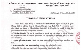 THÔNG BÁO ĐẤU GIÁ TÀI SẢN