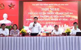 Tổ đại biểu số 5 Hội đồng nhân dân (HĐND) xã Dân Hòa đã có buổi tiếp xúc cử tri tại Hội trường Đảng Ủy