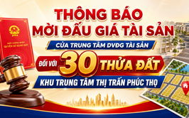 THÔNG BÁO ĐẤU GIÁ ĐẤT KHU TRUNG TÂM THỊ TRẤN PHÚC THỌ
