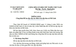 Công khai Đề án sắp xếp các thôn trên địa bàn xã Mê Linh