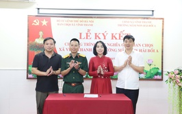 Ban Chỉ huy Quân sự xã Vĩnh Thanh kết nghĩa với Trường Mầm non Hải Bối A: Gắn kết quân - dân, chung tay chăm lo thế hệ trẻ