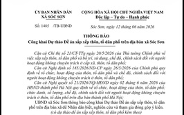 CÔNG KHAI DỰ THẢO ĐỀ ÁN SẮP XẾP THÔN, TỔ DÂN PHỐ TRÊN ĐỊA BÀN XÃ SÓC SƠN