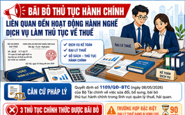 BÃI BỎ THỦ TỤC HÀNH CHÍNH LIÊN QUAN ĐẾN HOẠT ĐỘNG HÀNH NGHỀ