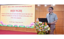 Phường Đại Mỗ tập huấn sử dụng hệ thống quản trị thực thi nhiệm vụ và đánh giá cán bộ gắn với đo lường hiệu suất công việc theo phương pháp OKR/KPI trên nền tảng HanoiWork