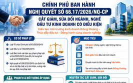 Nghị quyết về cắt giảm, sửa đổi ngành, nghề đầu tư kinh doanh có điều kiện