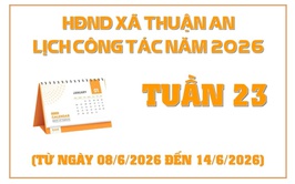 Lịch công tác tuần 23 của Thường trực HĐND xã