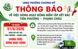 Thông báo việc dừng hoạt động điểm tập kết rác Tiên Phương – Phụng Châu