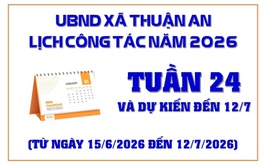 Lịch công tác tuần 24 của UBND xã