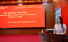95 học viên tham dự lớp Bồi dưỡng nhận thức về Đảng Khóa II-2026