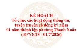 Thanh Xuân - Rực rỡ các hoạt động trang trí, tuyên truyền cổ động kỷ niệm 01 năm thành lập phường