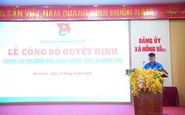 Lễ công bố quyết định thành lập chi đoàn dân quân thường trực xã Hồng Vân