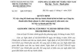 CÔNG BỐ BÃI BỎ 02 THỦ TỤC HÀNH CHÍNH THUỘC PHẠM VI CHỨC NĂNG QUẢN LÝ NHÀ NƯỚC CỦA SỞ NỘI VỤ