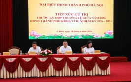 Chủ tịch UBND xã Nguyễn Quý Mạnh tham dự buổi tiếp xúc với cử tri của đại biểu HĐND thành phố Hà Nội.
