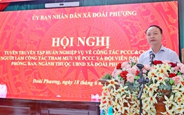 Xã Đoài Phương tổ chức huấn luyện nghiệp vụ phòng cháy, chữa cháy và cứu nạn, cứu hộ năm 2026