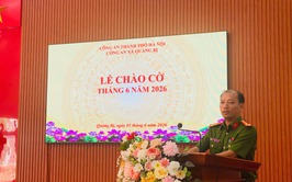 Công an xã Quảng Bị tổ chức Lễ chào cờ Tổ quốc tháng 6 năm 2026 và tập huấn điều lệnh, quân sự, võ thuật CAND