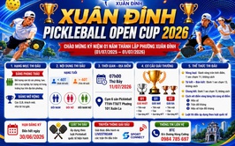 Cơ hội tranh tài tại Giải Pickleball Xuân Đỉnh mở rộng năm 2026