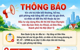 THÔNG BÁO CHI TRẢ TIỀN BỒI THƯỜNG GPMB DỰ ÁN KHU ĐÔ THỊ THỂ THAO QUỐC TẾ GÀ NỘI – THÔN AN KHOÁI, XÃ DÂN HÒA