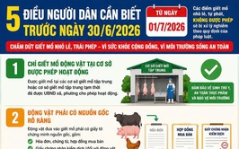 CHẤM DỨT HOẠT ĐỘNG GIẾT MỔ NHỎ LẺ, TRÁI PHÉP TRƯỚC NGÀY 30/6/2026
